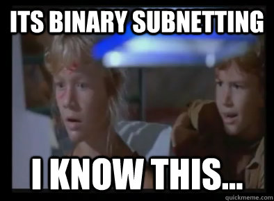 its binary subnetting i know this -