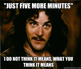 just five more minutes i do not think it means what you t - Princess Bride