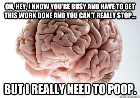 oh hey i know youre busy and have to get this work done a - Scumbag Brain