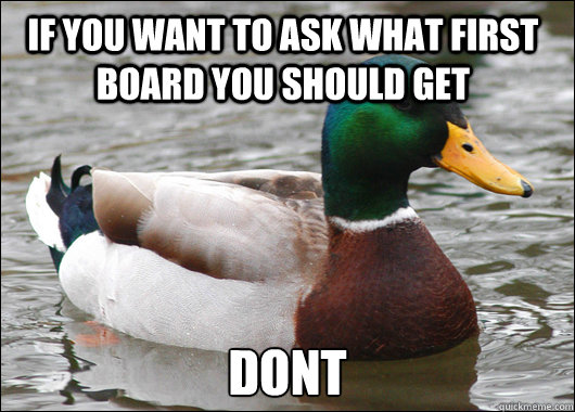 if you want to ask what first board you should get dont - Actual Advice Mallard