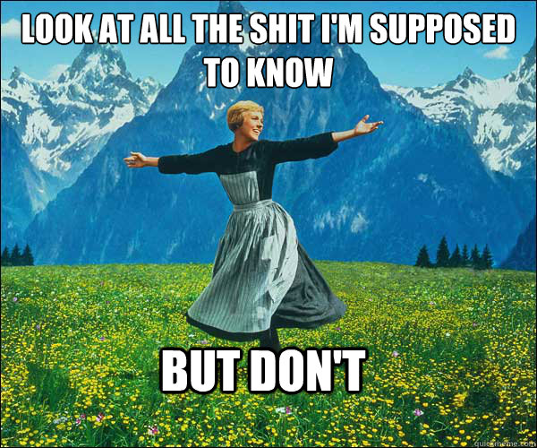 look at all the shit im supposed to know but dont - Sound of Music