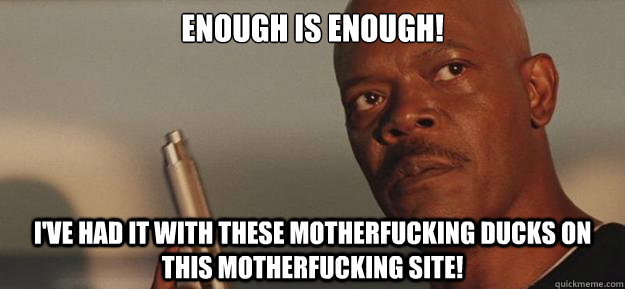enough is enough ive had it with these motherfucking ducks - Enough Is Enough!