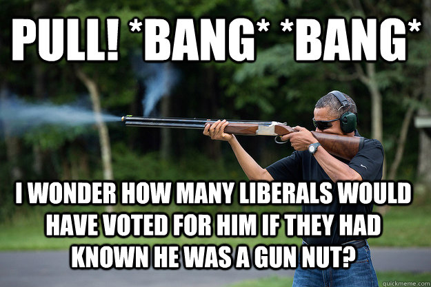 pull bang bang i wonder how many liberals would have vo - Obamas Got A Gun