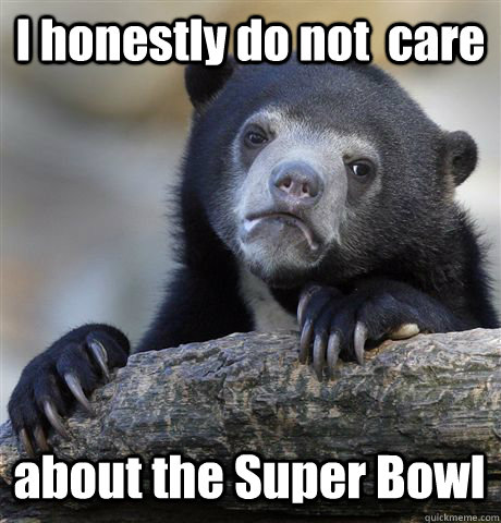 i honestly do not care about the super bowl - Confession Bear