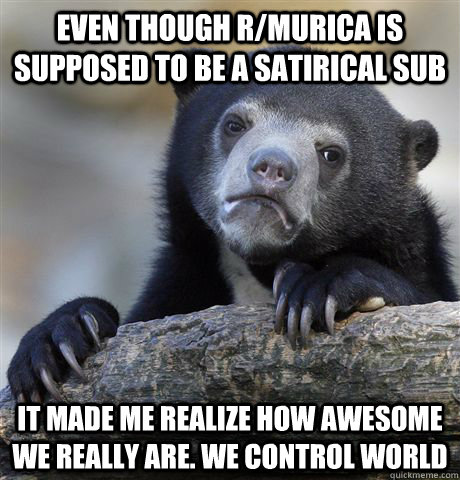even though rmurica is supposed to be a satirical sub it ma - Confession Bear