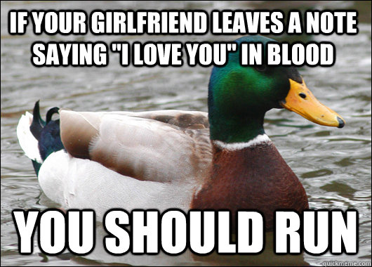 if your girlfriend leaves a note saying i love you in bloo - Actual Advice Mallard
