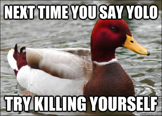 next time you say yolo try killing yourself - Malicious Advice Mallard