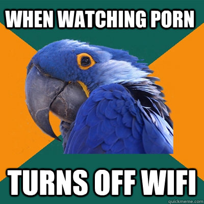 when watching porn turns off wifi - Paranoid Parrot