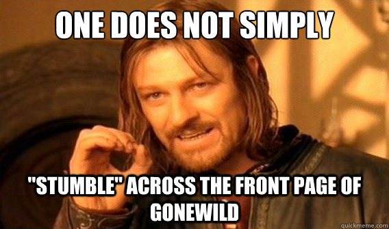 one does not simply stumble across the front page of gonew - onedoesnotsimply