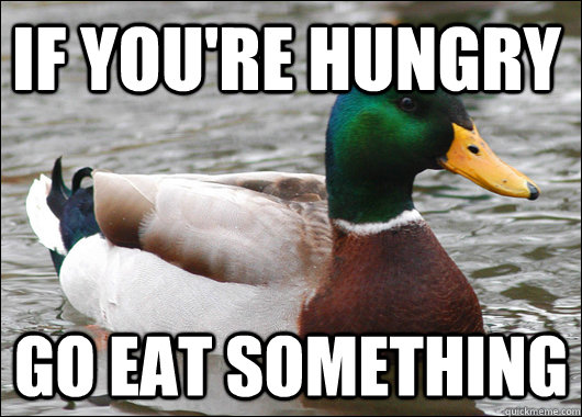 if youre hungry go eat something - Actual Advice Mallard