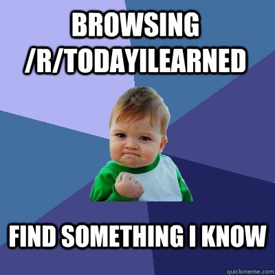 browsing rtodayilearned find something i know - Success Kid