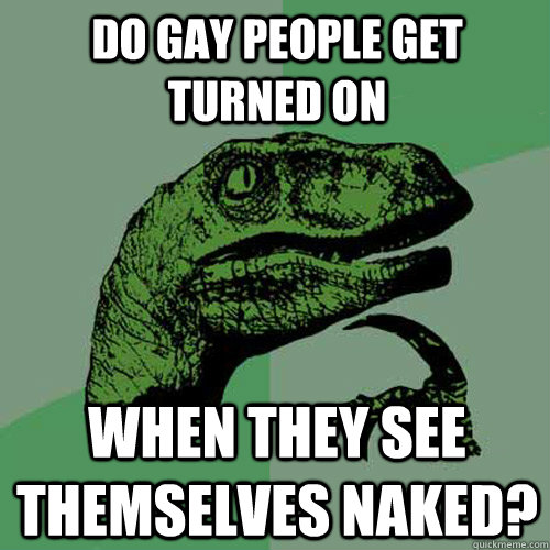 do gay people get turned on when they see themselves naked - Philosoraptor