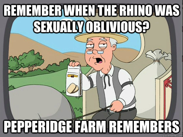 remember when the rhino was sexually oblivious pepperidge f - Pepperidge Farm Remembers