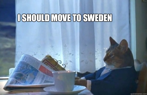I should move to Sweden - Sophisticated Cat
