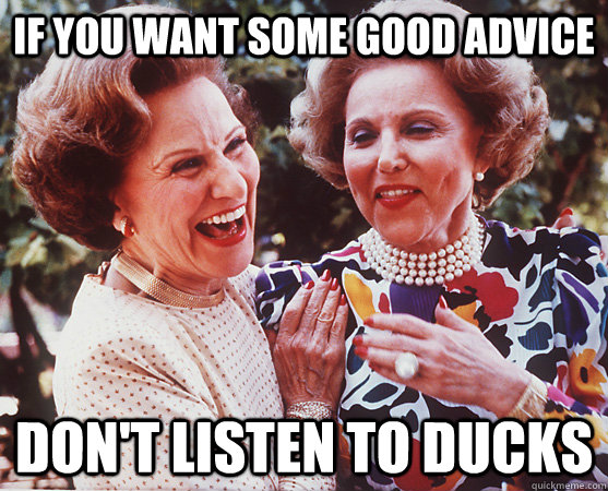 if you want some good advice dont listen to ducks - Actual Advice Ann and Abby