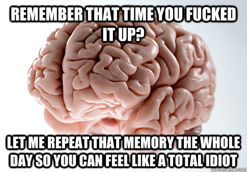 remember that time you fucked it up let me repeat that memo - Scumbag Brain