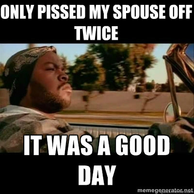 only pissed my spouse off twice - ICECUBE