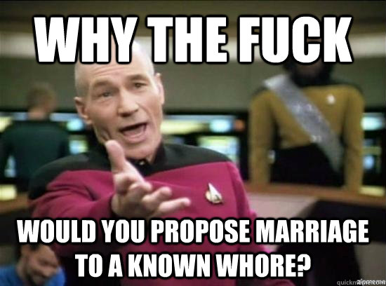 why the fuck would you propose marriage to a known whore - Annoyed Picard HD