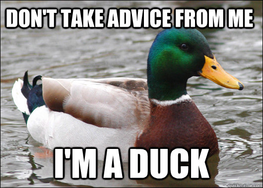 dont take advice from me im a duck - Actual Advice Mallard
