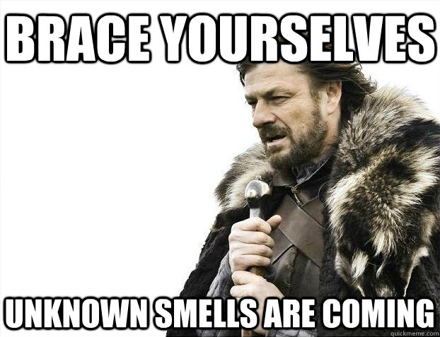 brace yourselves unknown smells are coming - BRACEYOSELVES