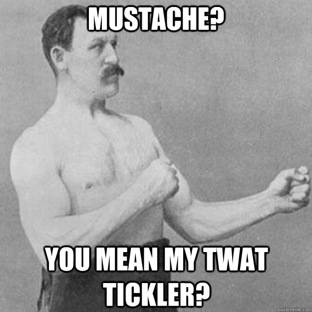 mustache you mean my twat tickler - overly manly man