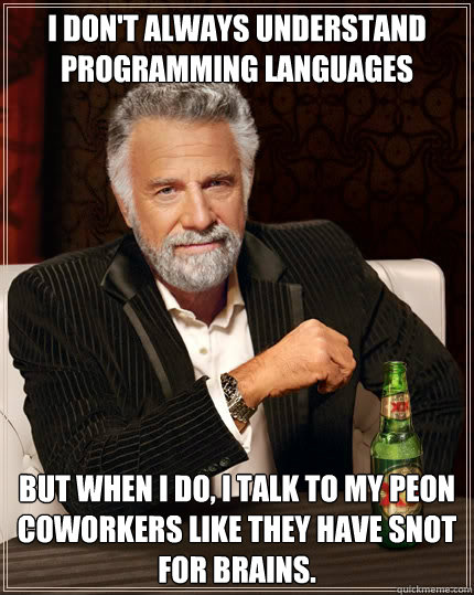 i dont always understand programming languages but when i d - The Most Interesting Man In The World