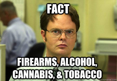 fact firearms alcohol cannabis tobacco - Schrute