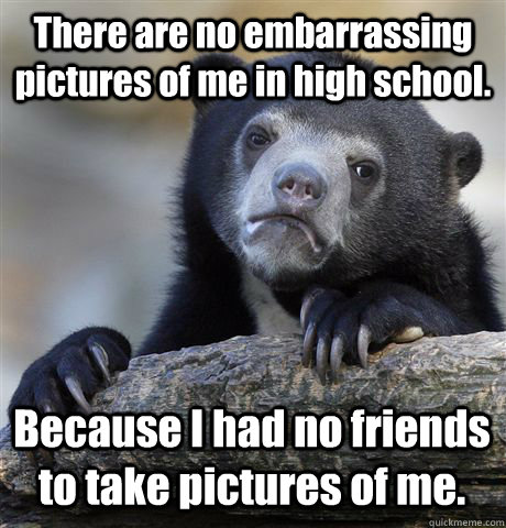 there are no embarrassing pictures of me in high school be - Confession Bear