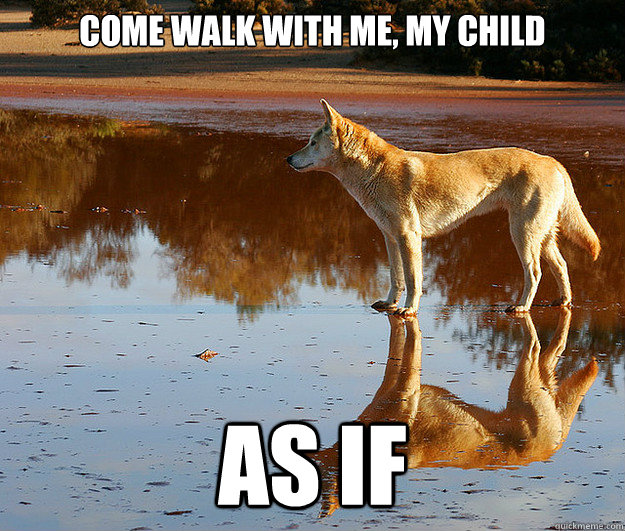 come walk with me my child as if - Dickhead Divine Dingo