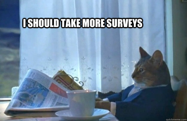 i should take more surveys - Sophisticated Cat