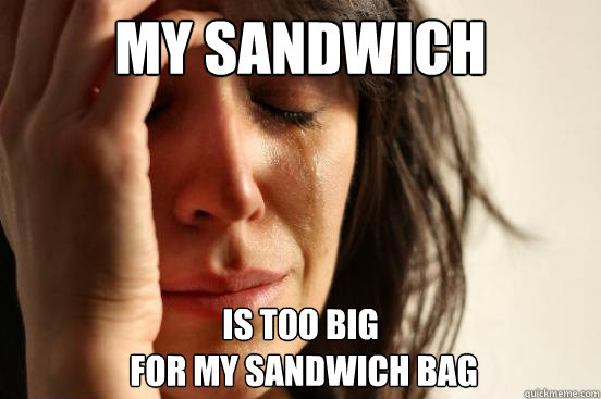 my sandwich is too big for my sandwich bag - First World Problems