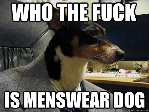 who the fuck is menswear dog -