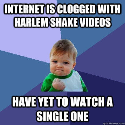 internet is clogged with harlem shake videos have yet to wat - Success Kid