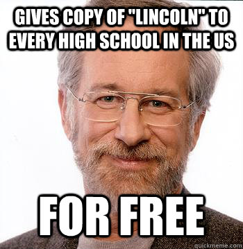 gives copy of lincoln to every high school in the us for f -