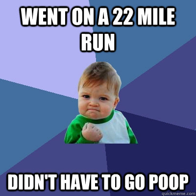 went on a 22 mile run didnt have to go poop - Success Kid