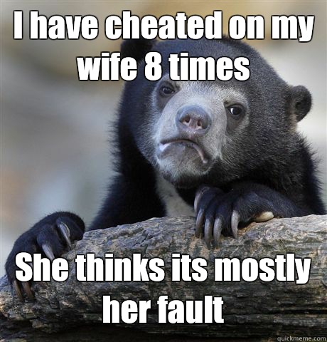 I have cheated on my wife 8 times ARE STUPID - Confession Bear