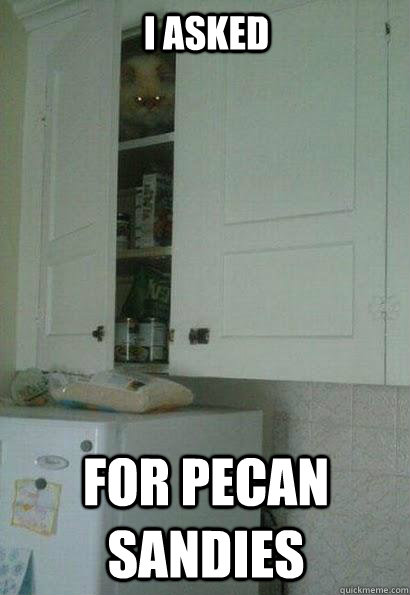 i asked for pecan sandies - Murderous Cat