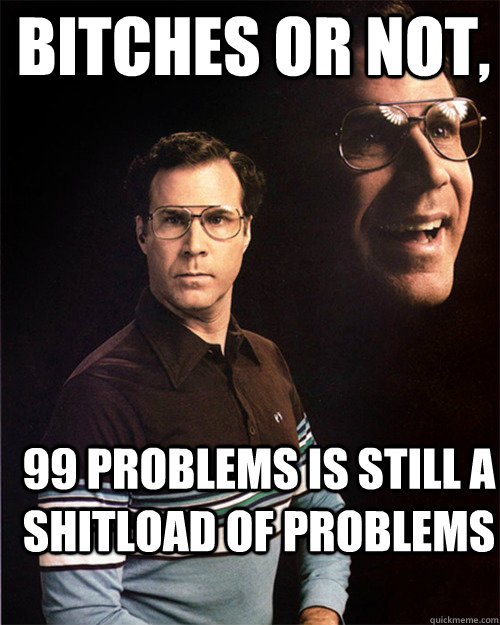bitches or not 99 problems is still a shitload of problems - will ferrell