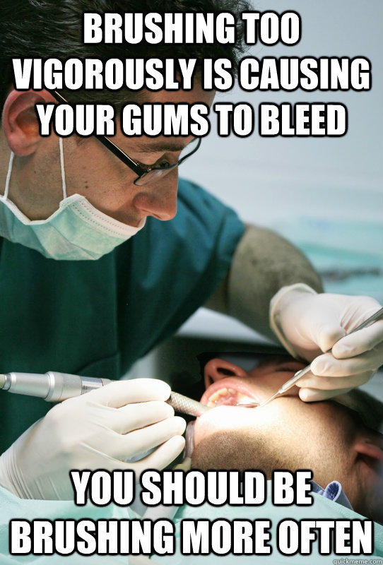 brushing too vigorously is causing your gums to bleed you sh -