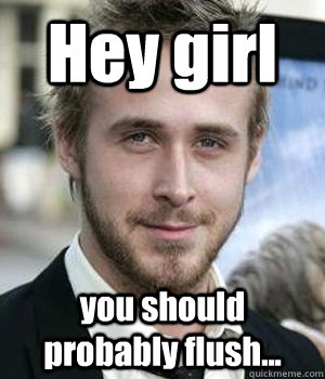hey girl you should probably flush - Ryan gosling