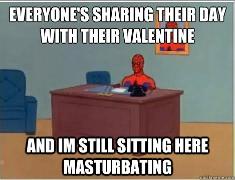 everyones sharing their day with their valentine and im sti - Spiderman Desk