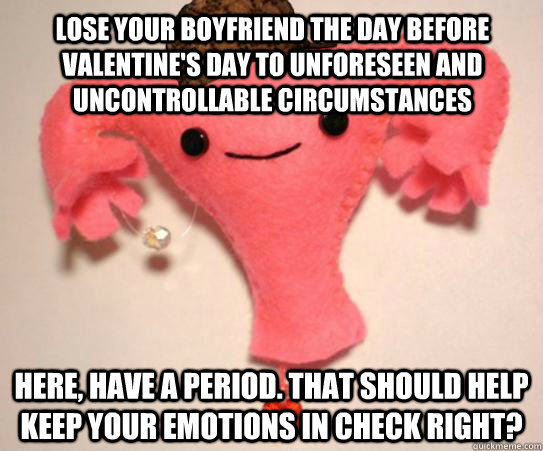 lose your boyfriend the day before valentines day to unfore - Scumbag Uterus