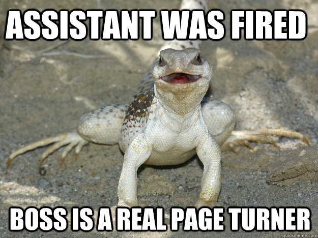 assistant was fired boss is a real page turner -
