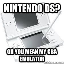 nintendo ds oh you mean my gba emulator - nintendo ds