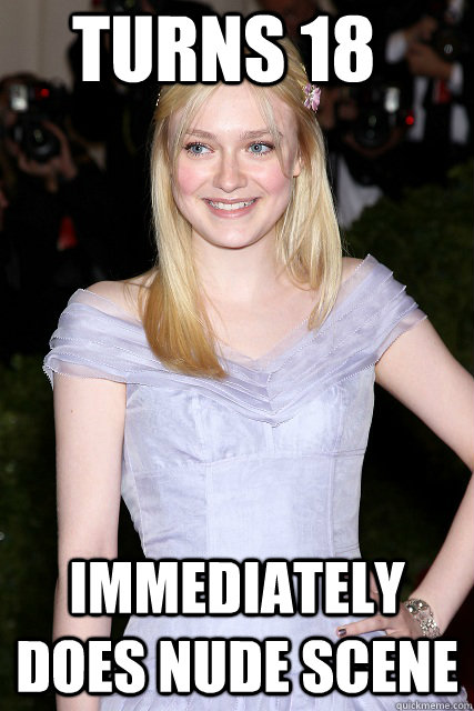turns 18 immediately does nude scene -