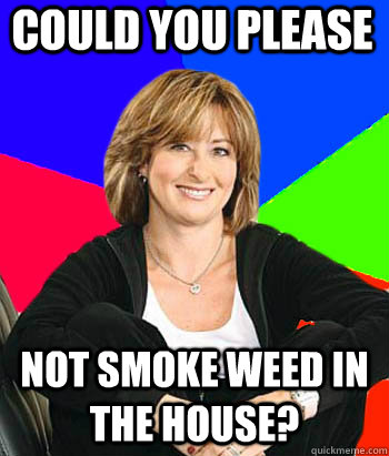 could you please not smoke weed in the house - Sheltering Suburban Mom