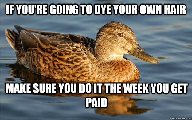 if youre going to dye your own hair make sure you do it the - Actual Female Advice Mallard