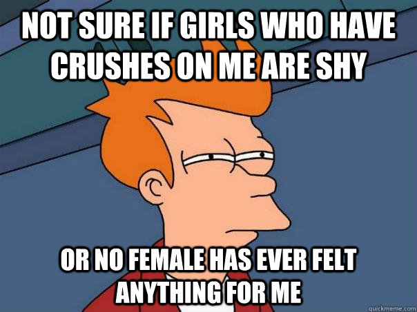 not sure if girls who have crushes on me are shy or no femal - Futurama Fry
