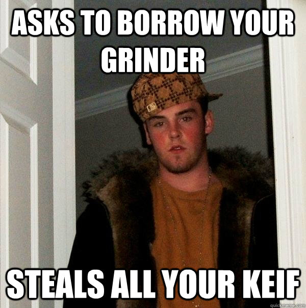 asks to borrow your grinder steals all your keif - Scumbag Steve