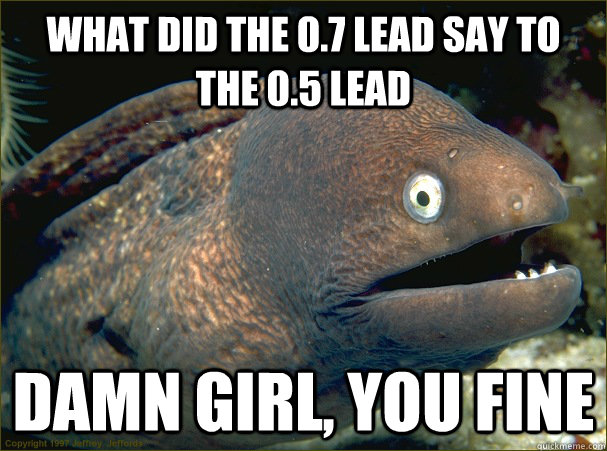 what did the 07 lead say to the 05 lead damn girl you fin - Bad Joke Eel